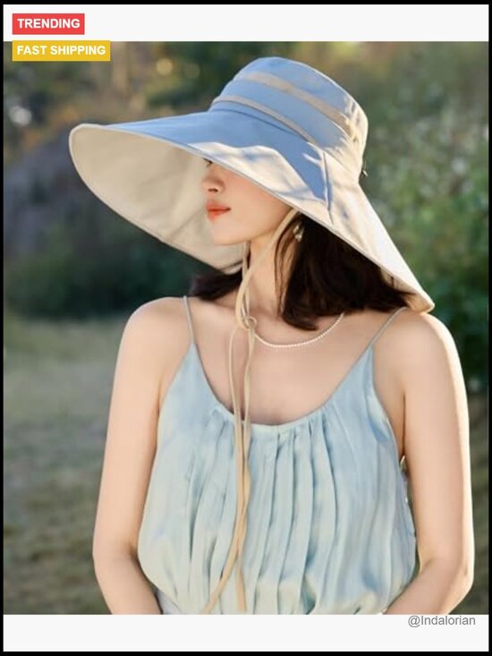 2-in-1 Convertible Sun Hat with Wide Brim UV Protection Detachable Crown